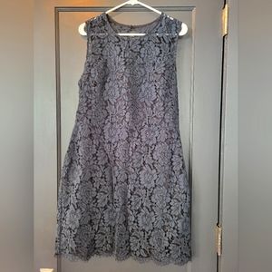 Lace dress banana republic size 14 navy/ black keyhole back
